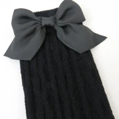 Cable Knit Knee Sock with Bow