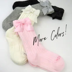 Cable Knit Knee Sock with Bow