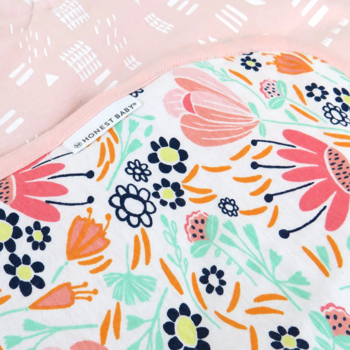 Organic Cotton Hand-Quilted Reversible Baby Blanket