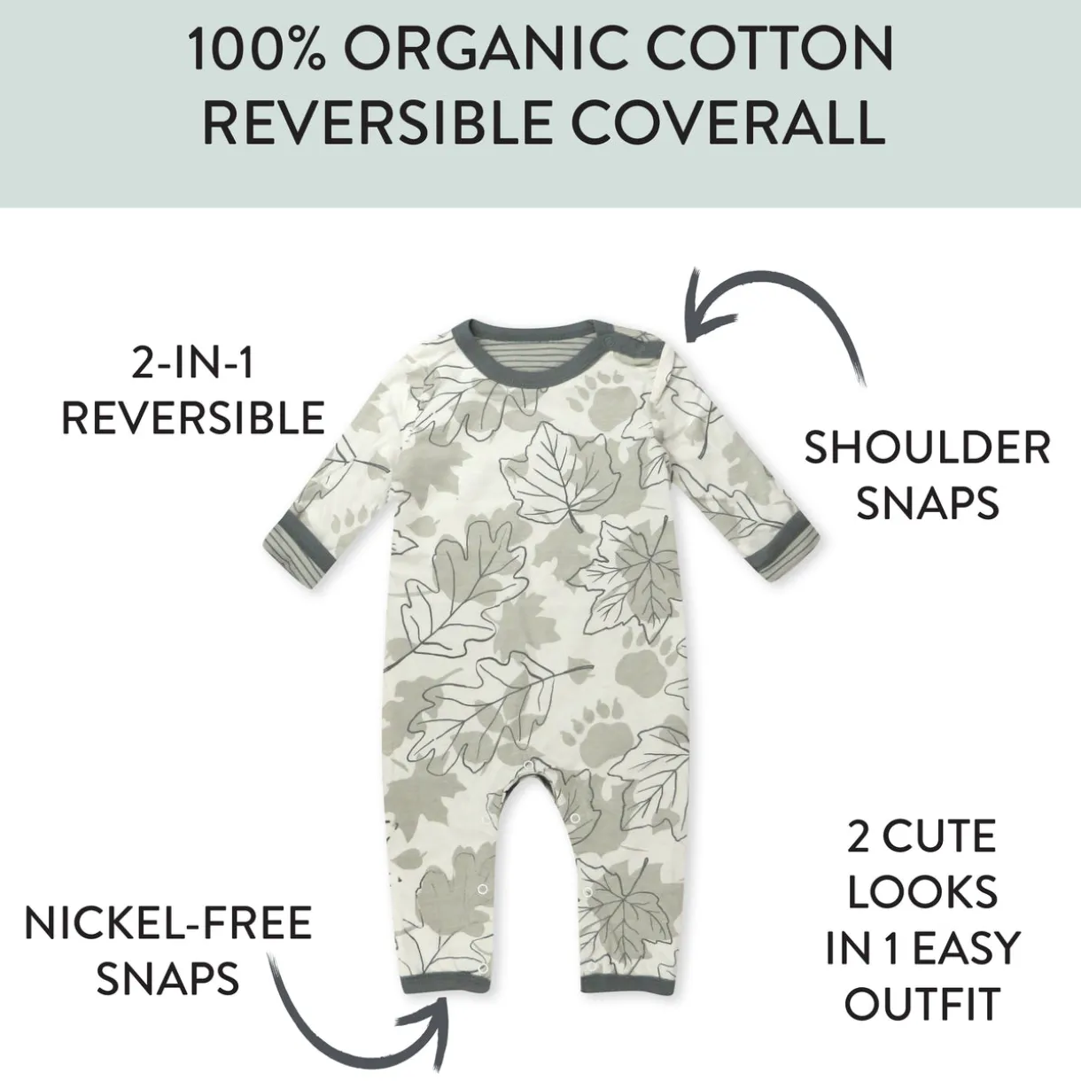 Organic Cotton One-Piece Jumpsuit Coverall