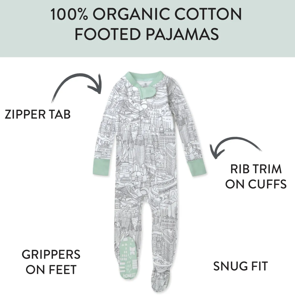 Organic Cotton Snug-Fit Footed Pajamas