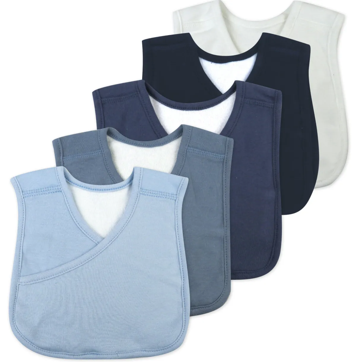 5-Pack Organic Cotton 4 in 1 Reversible Bibs