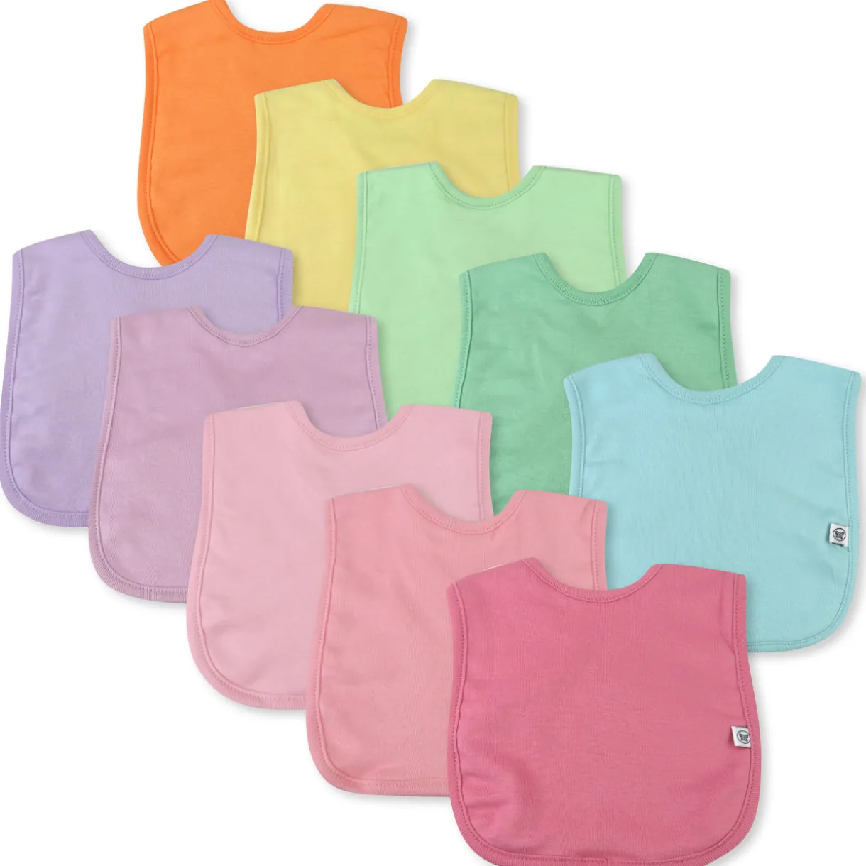 10-Pack Organic Cotton 4 in 1 Reversible Bibs