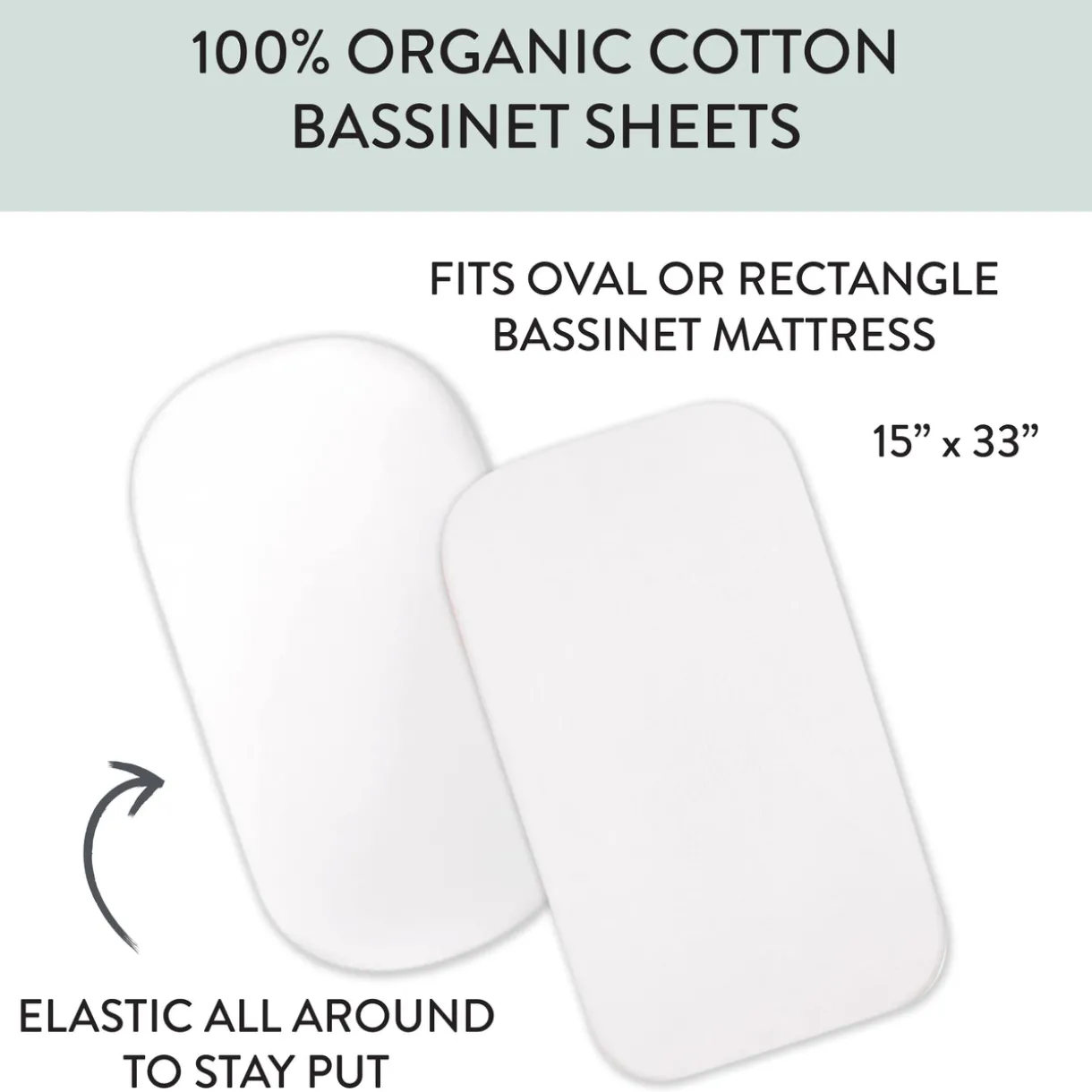 2-Pack Organic Cotton Bassinet Sheets