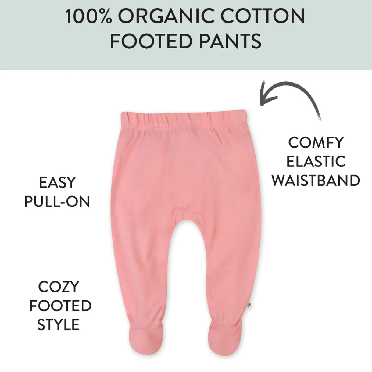 2-Pack Organic Cotton Footed Pants