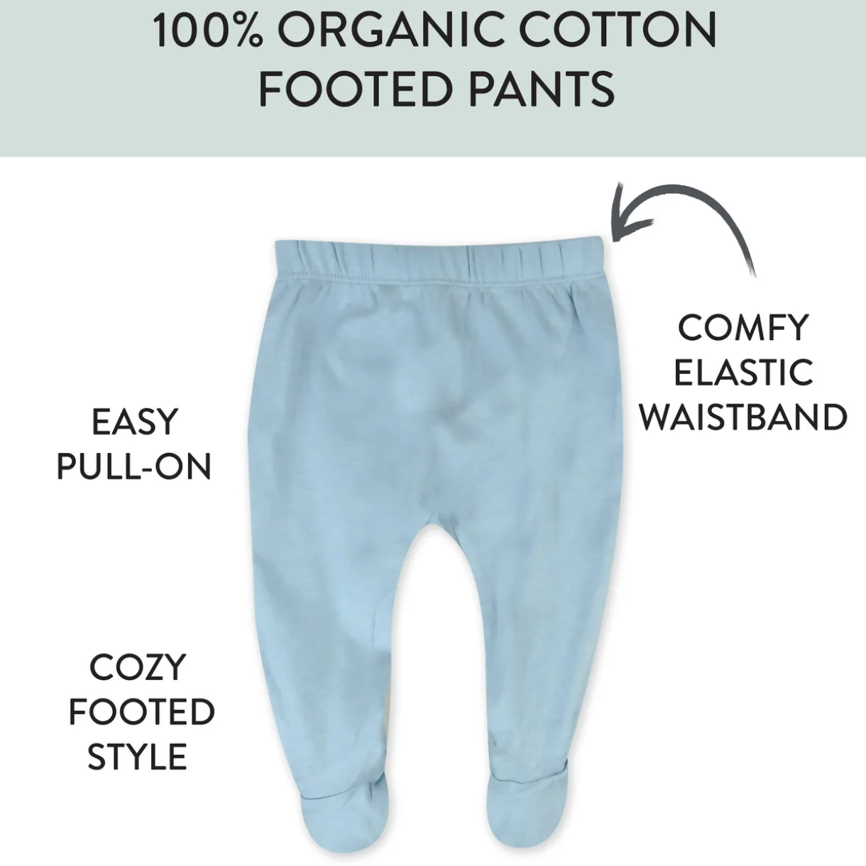 3-Pack Organic Cotton Footed Pants