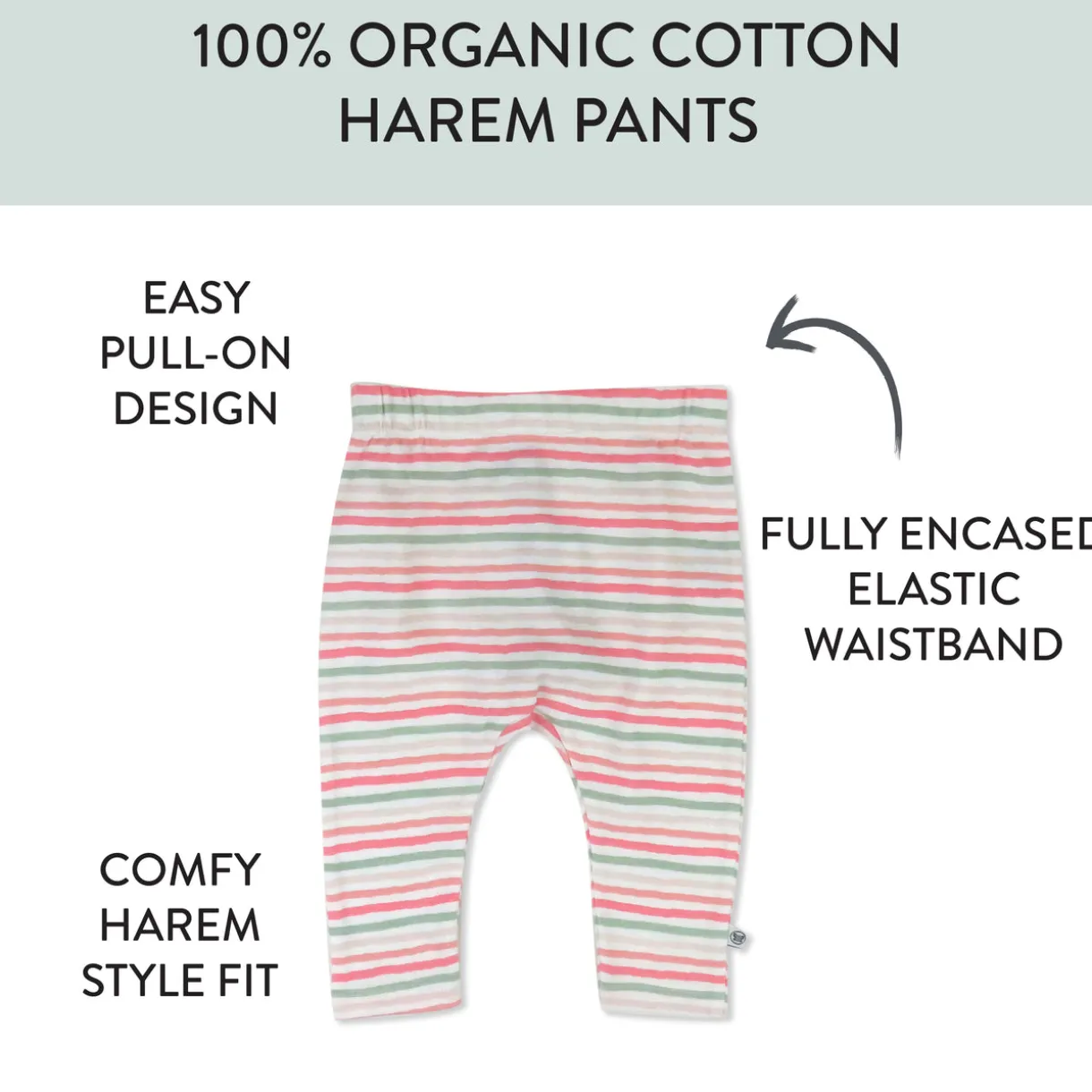 2-Pack Organic Cotton Harem Pants