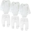 6-Pack Organic Cotton Long Sleeve Kimono Bodysuit & Footed Pant Bundle