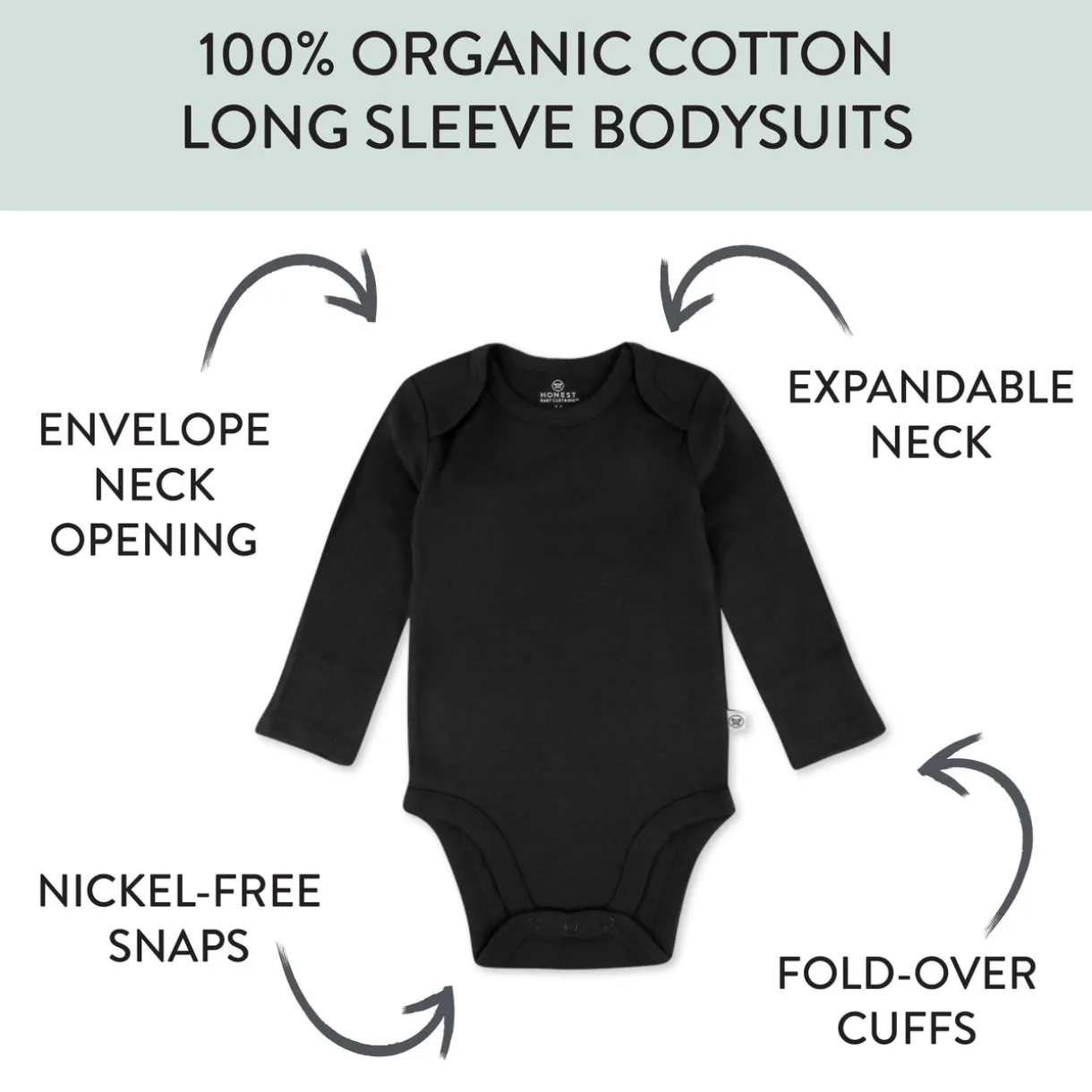 5-Pack Organic Cotton Long Sleeve Bodysuits