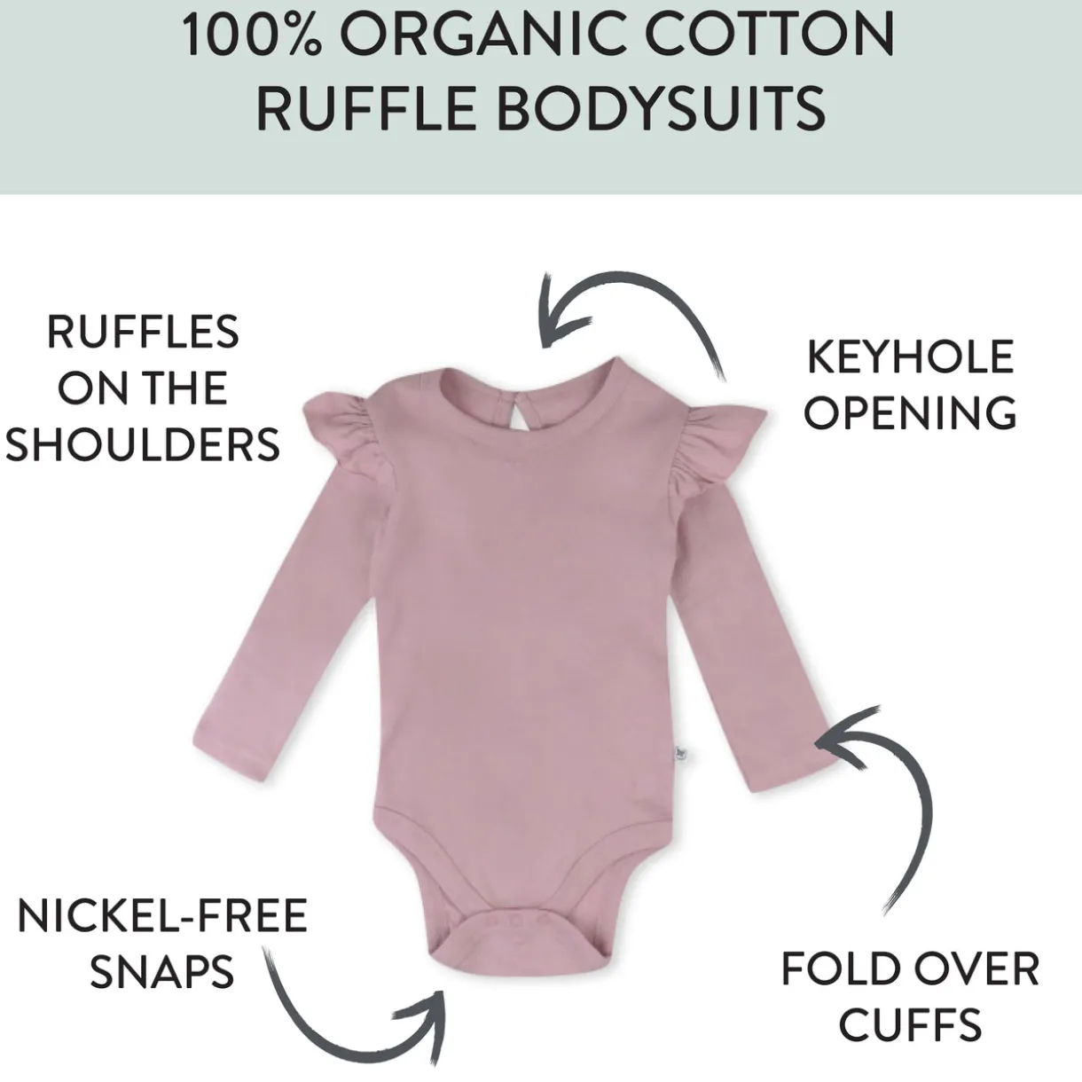 5-Pack Organic Cotton Long Sleeve Bodysuits