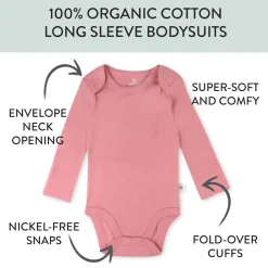 20-Pack Organic Cotton Long Sleeve Bodysuit & Knit Tri-fold Burp Cloth Bundle