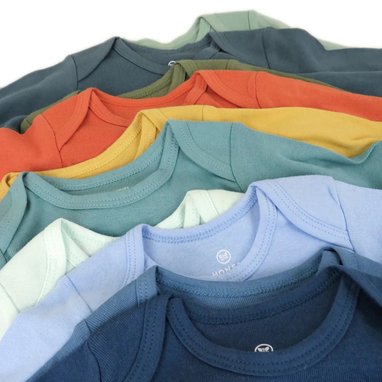 20-Pack Organic Cotton Long Sleeve Bodysuit & Knit Tri-fold Burp Cloth Bundle