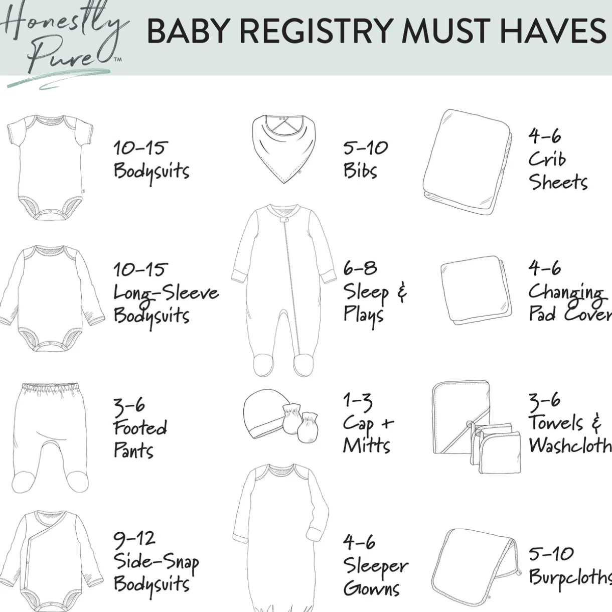 10-Pack Organic Cotton Long Sleeve Bodysuits
