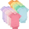10-Pack Organic Cotton Short Sleeve Bodysuits