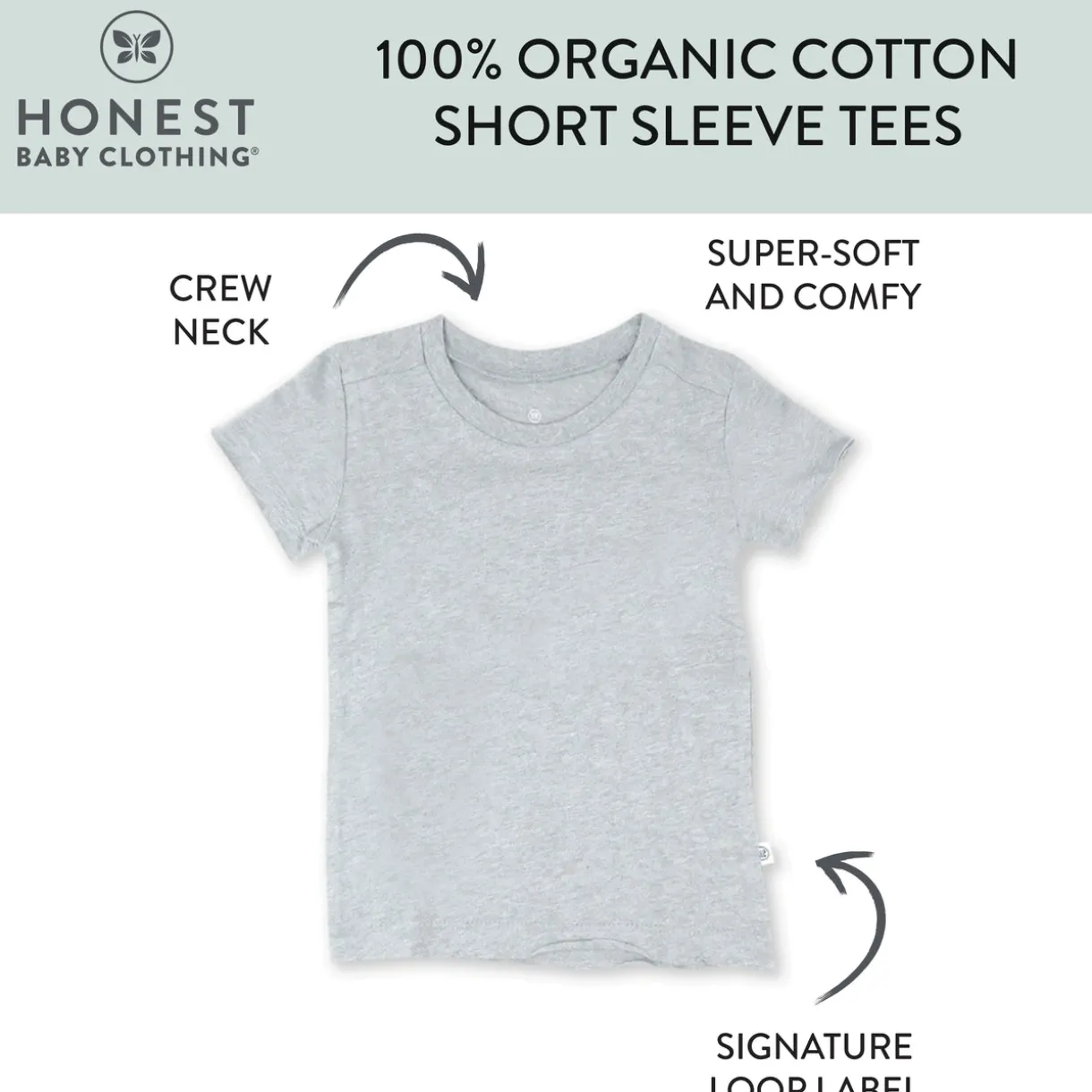 8-Pack Organic Cotton Short Sleeve T-Shirts