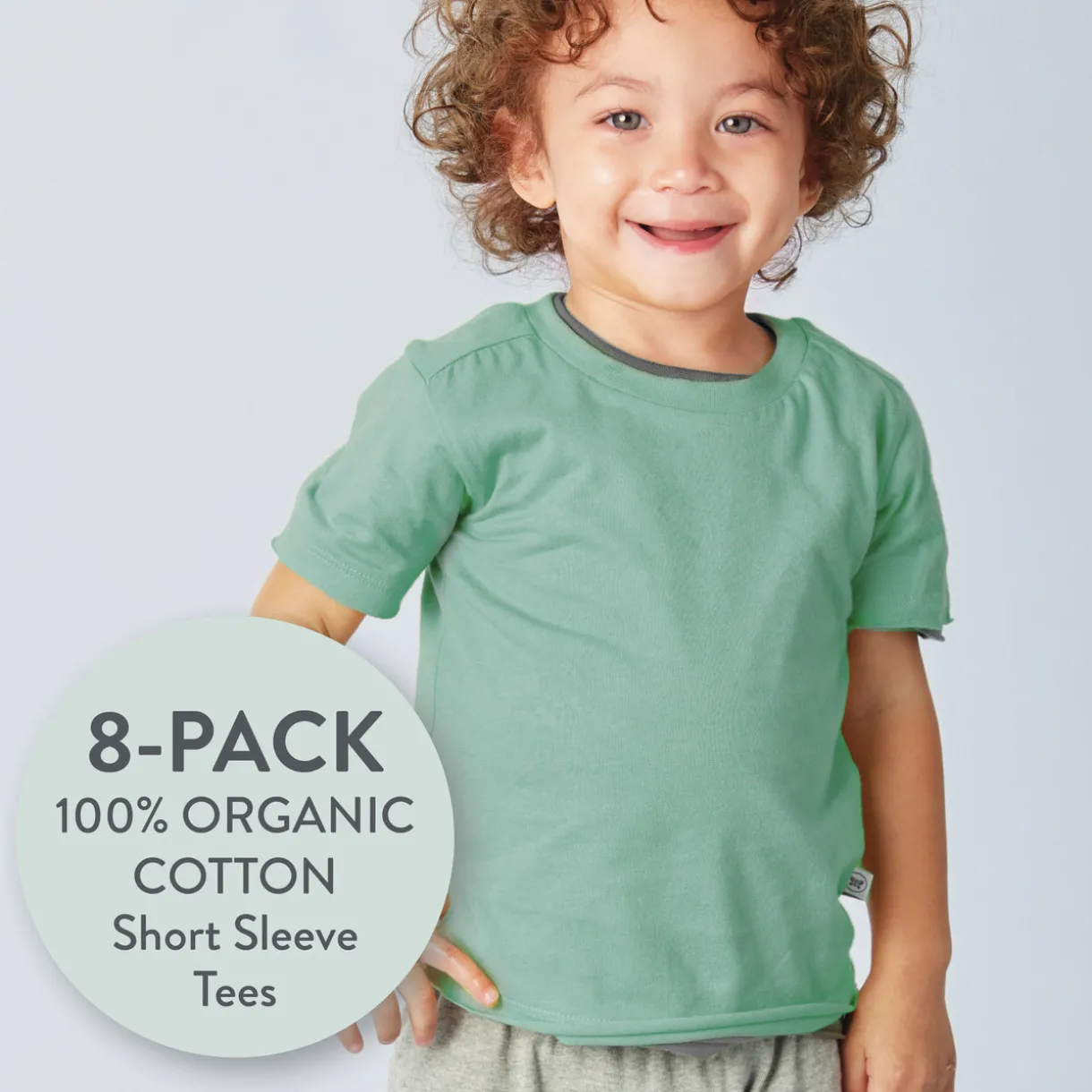 8-Pack Organic Cotton Short Sleeve T-Shirts