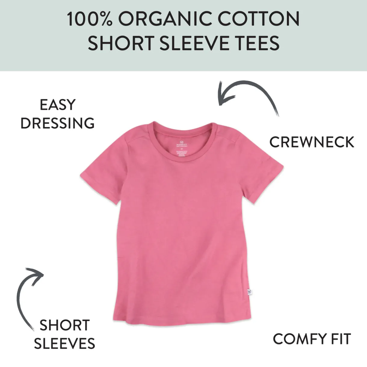 20-Pack Organic Cotton Short Sleeve T-Shirts Bundle