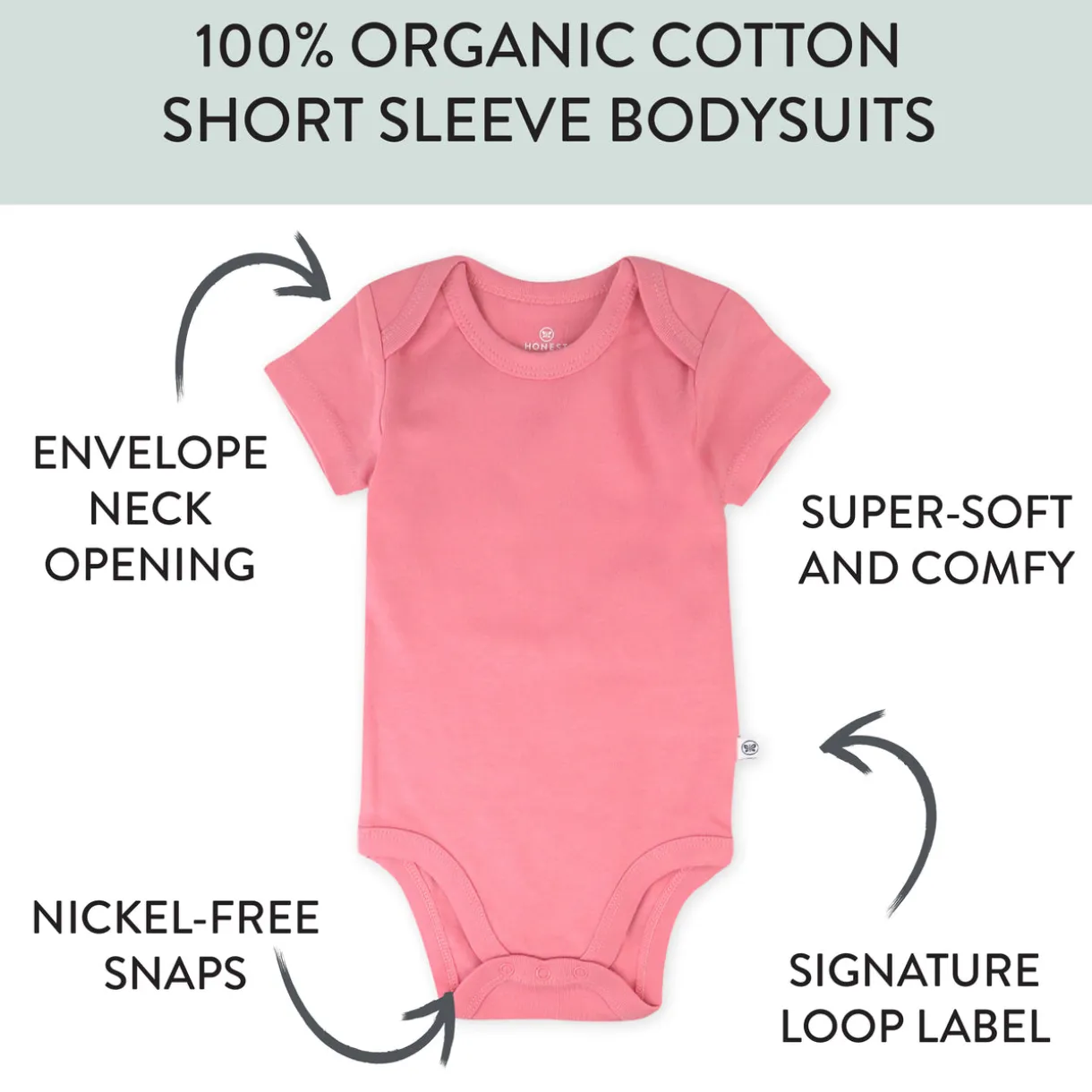 10-Pack Organic Cotton Short Sleeve Bodysuits