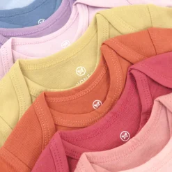 20-Pack Organic Cotton Short Sleeve Bodysuit & Bandana Bib Burp Cloth Bundle