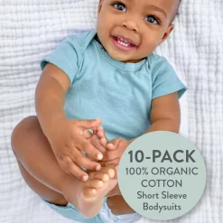 20-Pack Organic Cotton Short Sleeve Bodysuit & Sock Bundle
