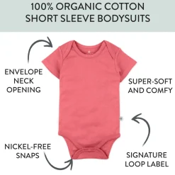 10-Pack Organic Cotton Short Sleeve Bodysuits