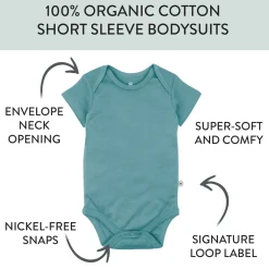 10-Pack Organic Cotton Short Sleeve Bodysuits