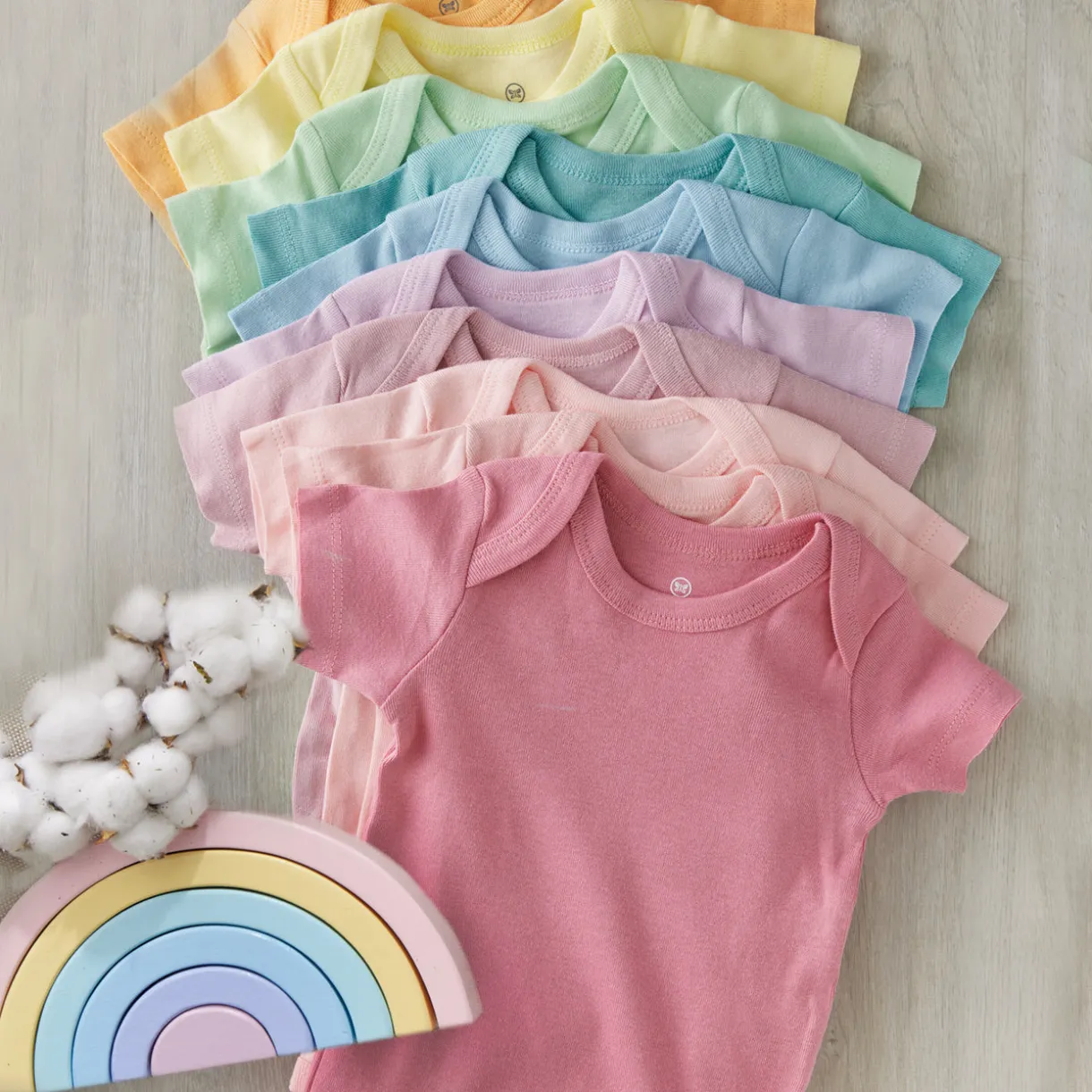 10-Pack Organic Cotton Short Sleeve Bodysuits