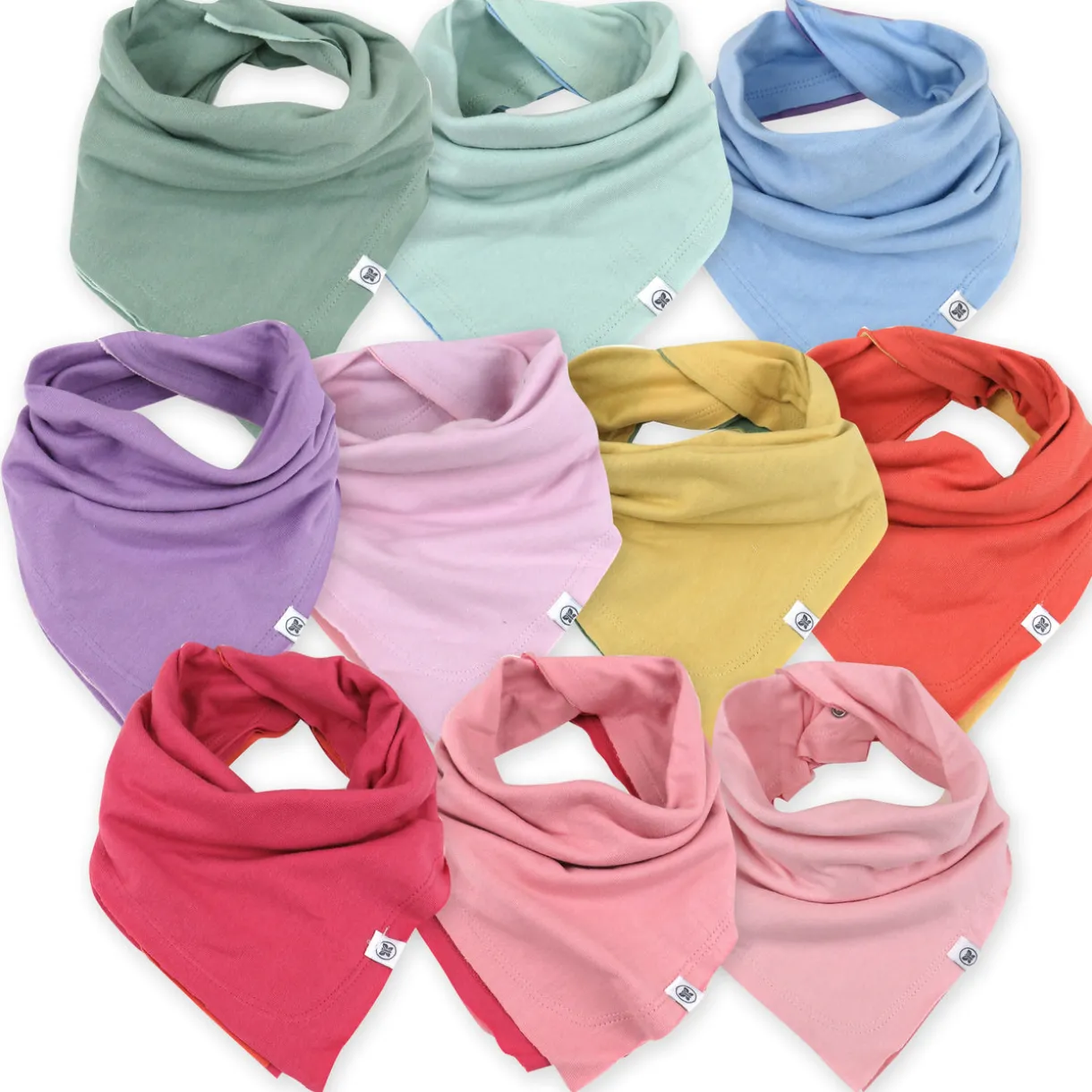 20-Pack Organic Cotton Short Sleeve Bodysuit & Bandana Bib Burp Cloth Bundle