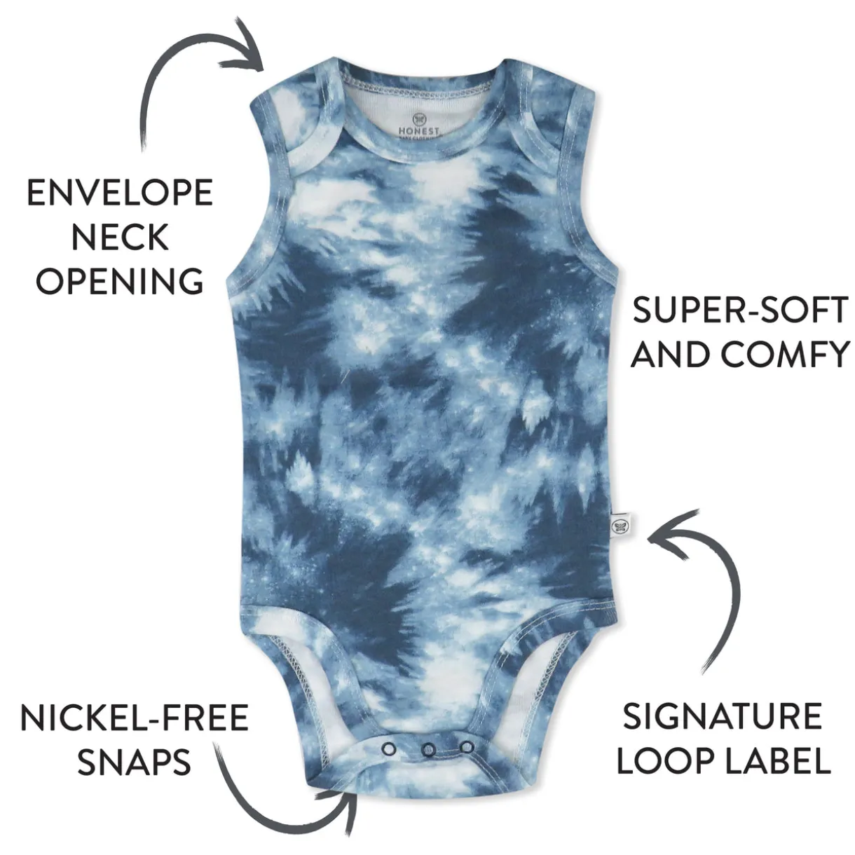 3-Pack Organic Cotton Sleeveless Bodysuits