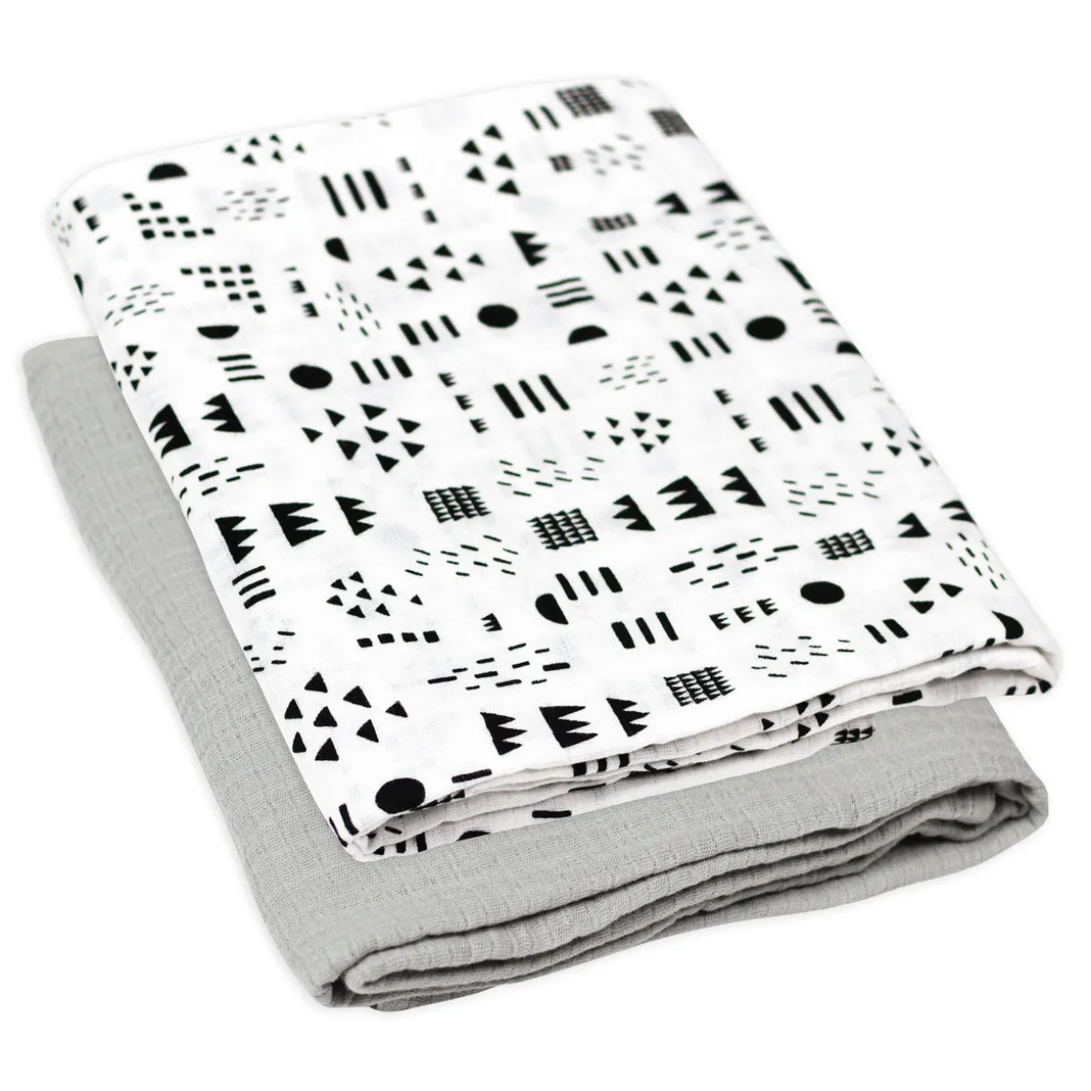 SNUGGLE TIME 2-Pack Organic Cotton Swaddle Blankets Gift Set