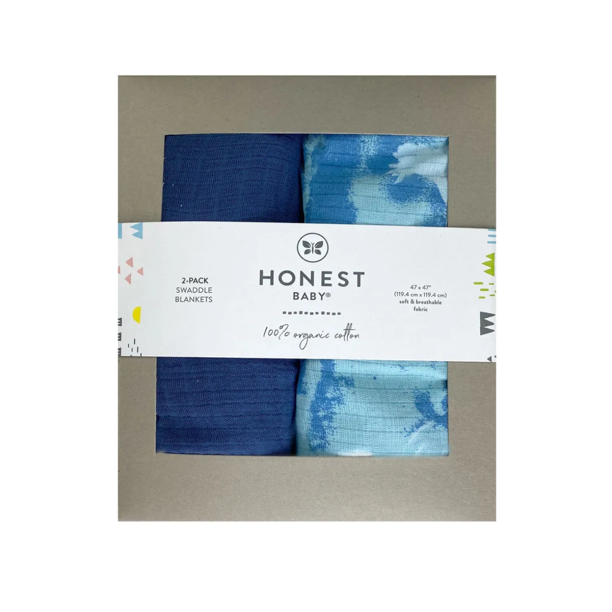 SNUGGLE TIME 2-Pack Organic Cotton Swaddle Blankets Gift Set